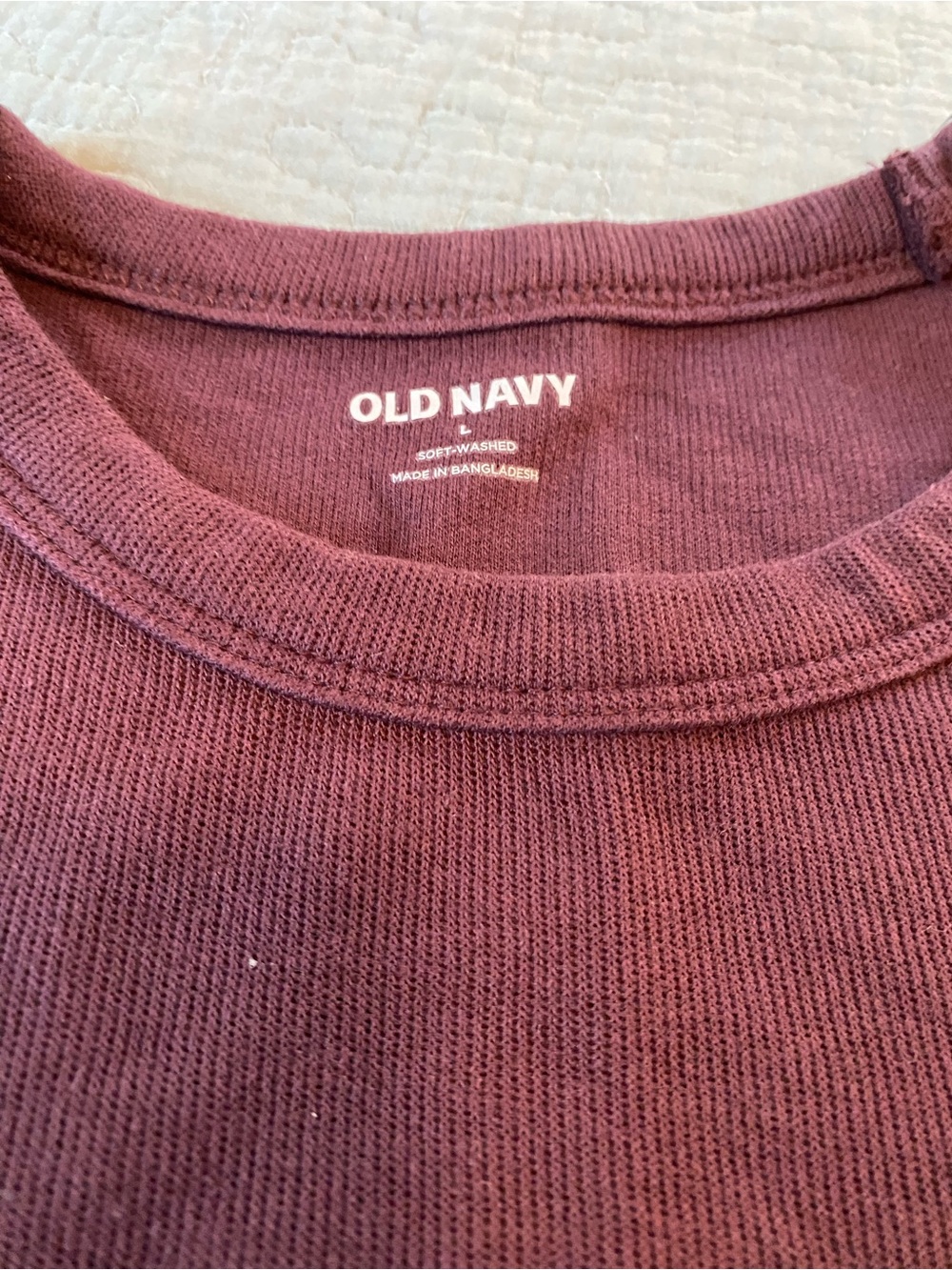 NWT Old Navy Soft Washed burgundy long sleeve men’s shirt size L - Picture 2 of 7
